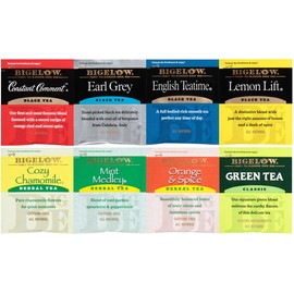 Bigelow Fine Tea & Herbal Tea Assortment 64 Count Box (Pack of 2) Caffeinated and Caffeine Tea, 128 Tea Bags Total