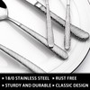 49-Piece Hammered Silverware Set with Organizer, Heavy Duty Stainless Steel