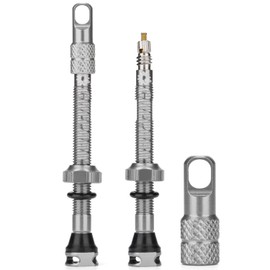 CHEPARK TIL-60-60 Tubeless Valve, Presta Valve, 2.4 inches (60 mm), Aluminum, Valve Core Tool, Insert Compatible, For Tubeless Tires, Silver