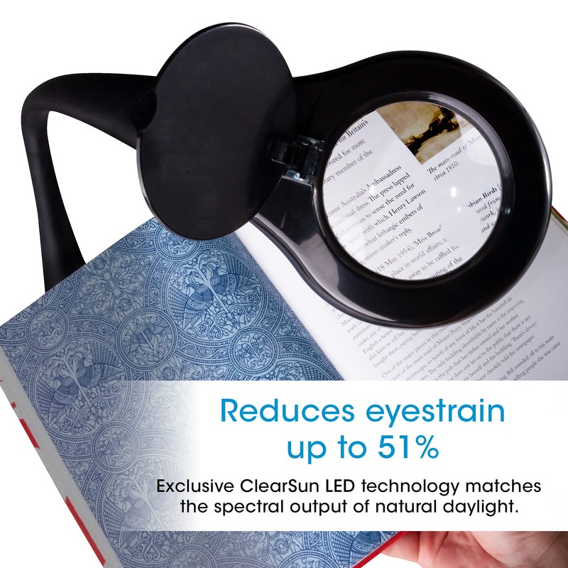 OttLite LED Desk Lamp with Adjustable Magnifier, Prevention Series -