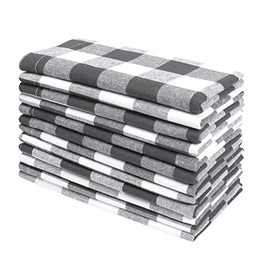 Goroly Home - Servilletas de tela 100 % algodón, 18 x 18 pulgadas, diseño a cuadros de cuadros a cuadros decorativos, lavables, juego de 12 servilletas para cenar, fiestas de buffet y camping, color