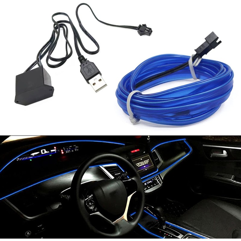 Vmingo Tira Luz Led Interior Auto Coche Decorativa USB 5m