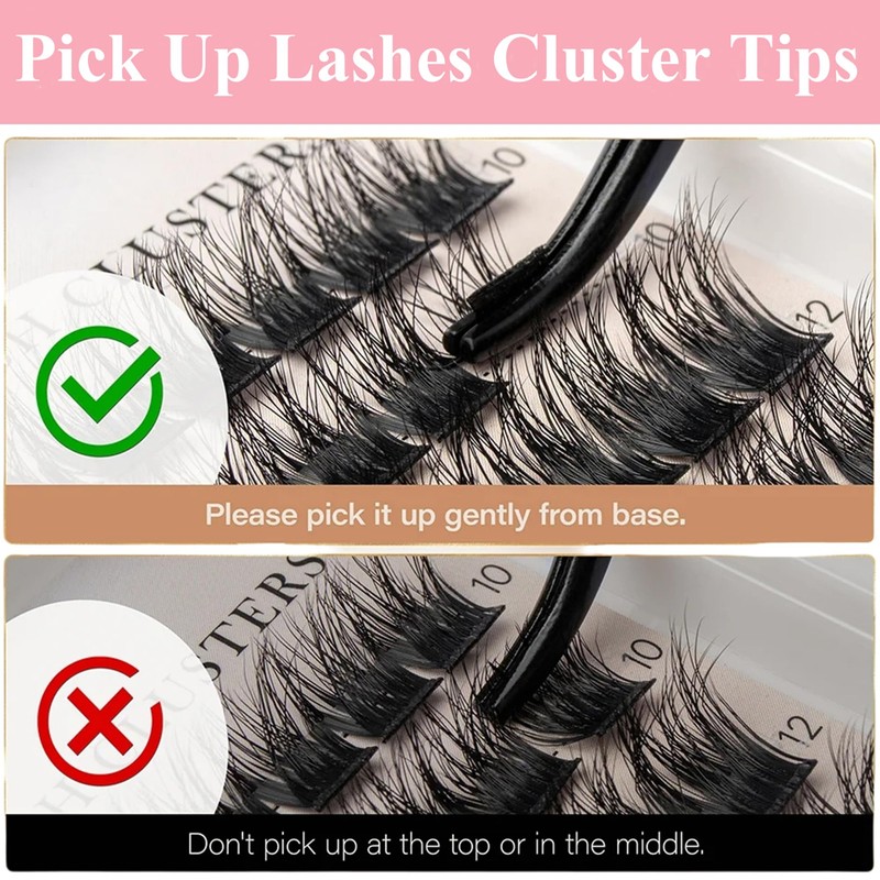 GGOKOK Lash Clusters Wispy Eyelash Clusters 384pcs 10-16mm Cluster Eyelash