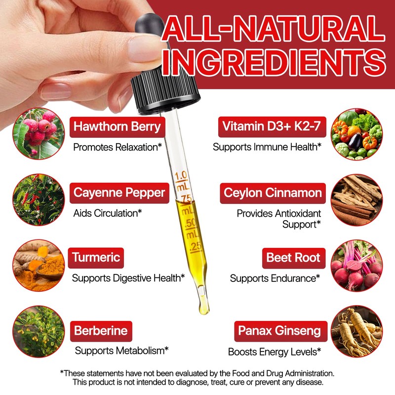 Cayenne Pepper Drops, Cayenne Pepper Hawthorn Beet Root Turmeric Vitamin