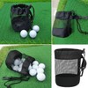 Linyongc 2Pcs Black Nylon Mesh Drawstring Golf Ball Bags, 6.4in