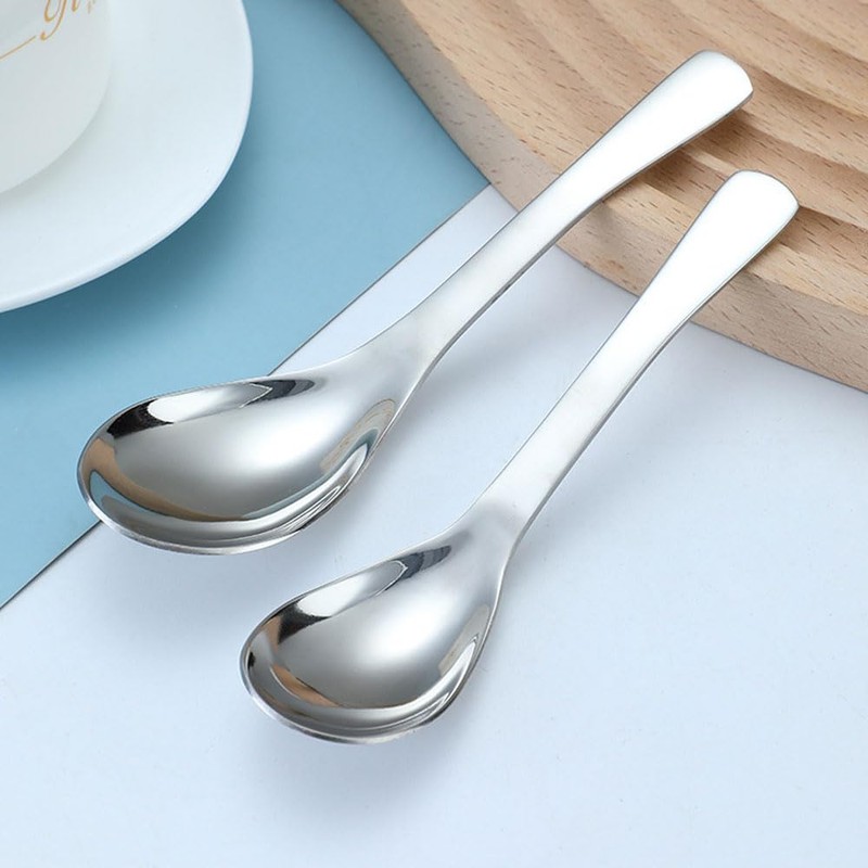 6 PCS Soup Spoons,410 Stainless Steel Soup Spoon for Home