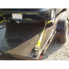 ONE- Car Trailer Tie Down Strap Ratchet Wheel Tire Trailer Truck