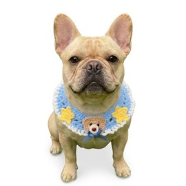 Bandana tejida hecha a mano, lindo disfraz de gato de oso de dibujos animados para perros pequeños, disfraz de perro ajustable para cumpleaños, fiesta, salida, Halloween, accesorio de fotos