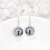 3 Cats Earrings Crystal Celtic Moon Cat 925 Sterling Silver