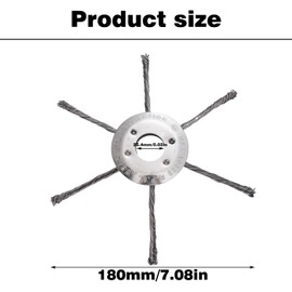 WPNCYK 1PCS Strimmer Head,strimmer Heads,Strimmer Wire Brush Head with Knotted Wire,25.4mm Lawn Mower Accessory,Suitable for Lawn Mowers, Lawn Mowers and Garden Tools.(7inch)