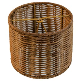 Mini Lampshade rattan round little lamp shade, Clip on boho lamp covers replacement traditional shades,5.12" x 4.13" x 5.12"