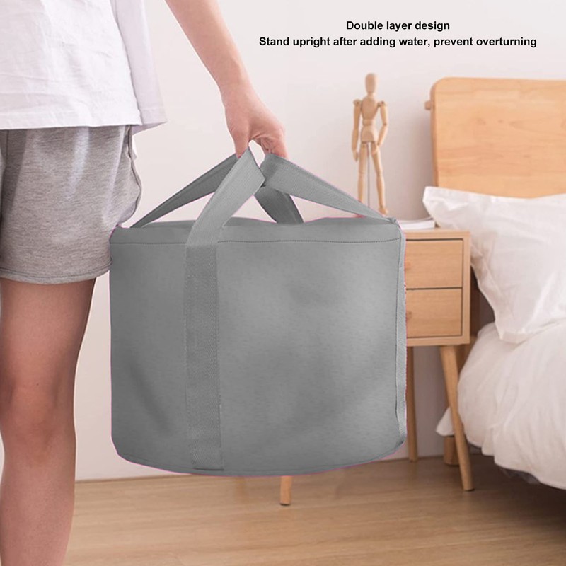 Foldable Foot Tub Polyester Double Layer Collapsible Camping Bucket with