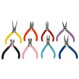 Zerone 8Pcs Steel Mini Pliers Set Portable Jewelry Making Tool for Electronics Watches and Jewelry Industries
