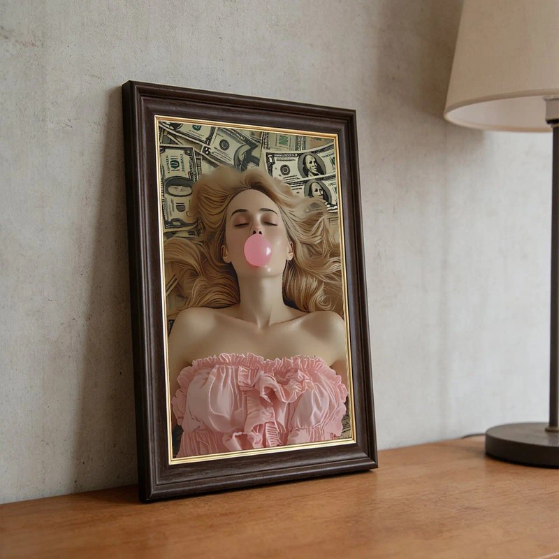 20x30 Wood Grain Gold Border Frame with Home is My