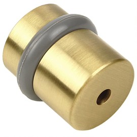 Modern Cylindrical Door Stop – Satin Brass Floor Rubber Bumper, 2-Pack – Design House, 188185