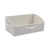 Foldable Fabric Storage Cube Bin with Metal Handles, Gray