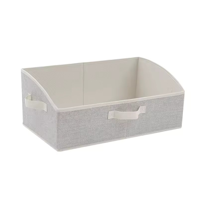 Foldable Fabric Storage Cube Bin with Metal Handles, Gray