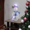 Alpine Corporation SKY560HH-S, Lavender Winter Snowman Statue w/Hand Muff, Twinkle