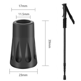 SWYSGS Pack of 5 Nordic Walking Pads, Walking Poles, Walking Pads, Asphalt Rubber Buffer for All Common Nordic Walking Poles, Trekking Poles, Rubber Buffer with a Diameter of 12 mm