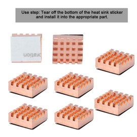 8PCS Disipador de Calor Cobre Puro Disipador de Calor Aleta de enfriamiento Disipador de Calor para Tarjeta gráfica CPU portátil Fácil de Instalar