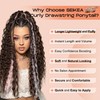 Brown Ponytail Extension, SEIKEA 26" Lightweight Curly Drawstring Ponytail Long