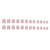 24pcs Square Press-on Nails - Pink Fake Nails with Chrome