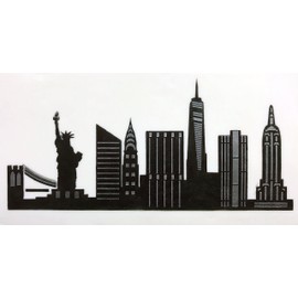 New York City Detailed Skyline Cake Stencil Side C1000 by Designer Stencils