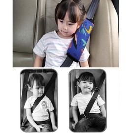 Furforstk Children's Seat Belt Pads, Pack of 2, Dinosaur Seat Belt Protectors, Blue Car Seat Belt Padding, Thick Padding, Belt Protection, Children's Car, The Fixed Buckle Design Does Not Shift