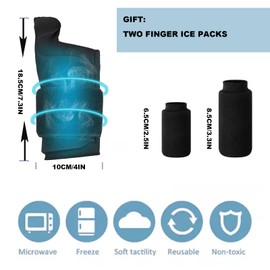 Wrist/Hand Ice Pack - Wrist Wrap Hot and Cold Hand Therapy Gloves, Comfort Cool Thumb Brace for Either Wrist for Hot & Cold Hand Therapy（Black）