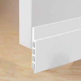 Door Draft Stopper, Adjustable Door Draft Blocker Front Door Draft Guard for Bottom of Doors Weather Stripping Door Seal Strip (White)