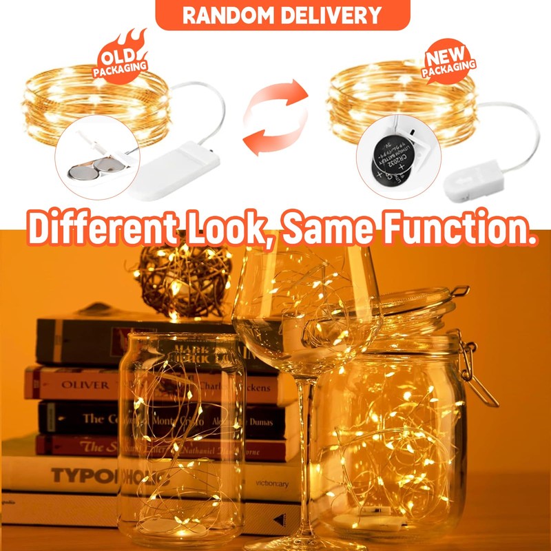 SINAMER 6 Pack Fairy Lights Battery Operated String Lights, 7ft