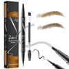 Eyebrow Pen 2-in-1 Dual Ended Waterproof Eyebrow Pencil with 4