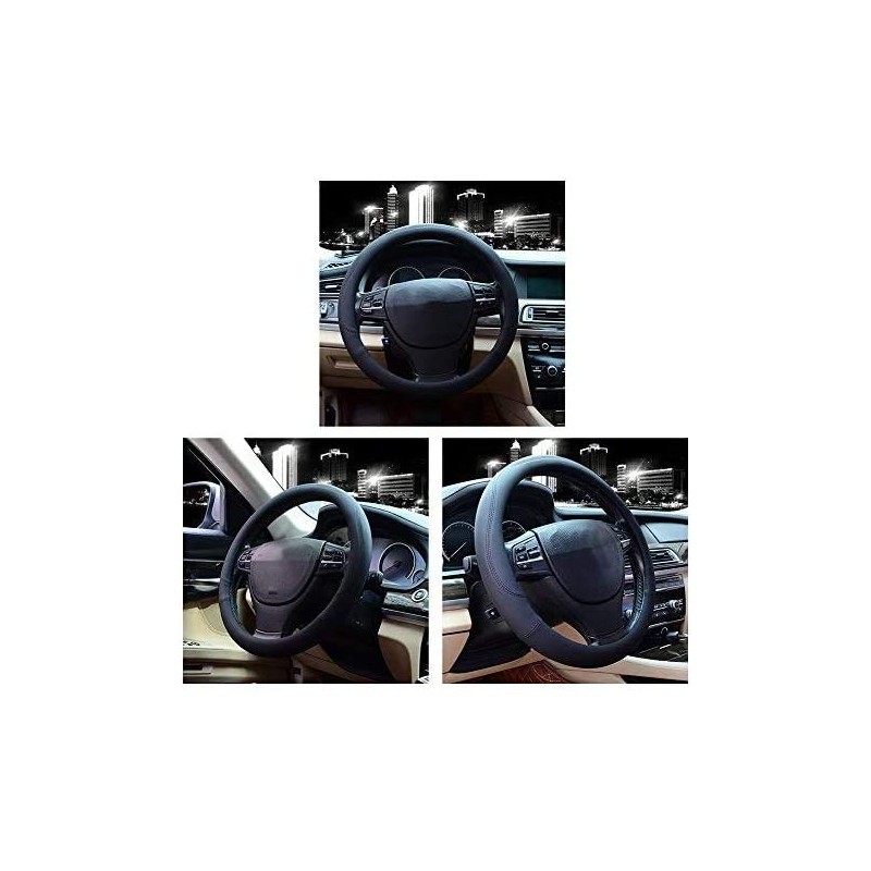Valleycomfy Microfiber Leather Steering Wheel Cover Large-Size for F150 F250