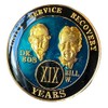 21 Year AA Medallion Metallic Blue Founders Tri-Plate Sobriety Chip