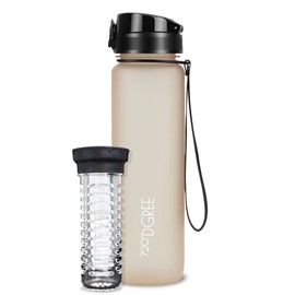720°DGREE Water Bottle “uberBottle“ - 1 L softTouch +Fruit-Infuser - BPA-Free Tritan, Leakproof, Reusable Drinking Bottle - Sports Bottle for Gym, Running, Fitness, Cycling, Travel, School & Office