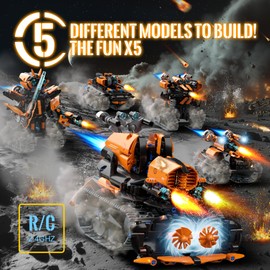 TOBSABPX STEM Building Toys for Kids 6-14, 5in1 STEM Robot Building Kit for Kid, Remote & APP Controlled Tank Bulldozer Robot Building Blocks Set Birthday Xmas Gifts Ideas for Boys Girls (689PCS)