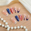 30Pcs 4th of July Press on Nails Medium Almond Handmade