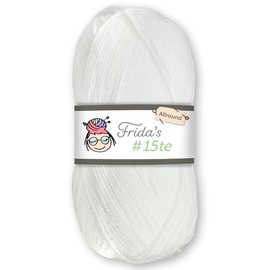 Frida's Wollhaus Frida's 100 g #15te Allround Basic Yarn Baby Yarn Wool Knitting Crochet Soft 45 Colours (150 | White)