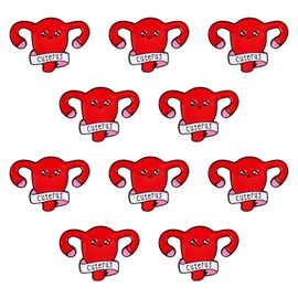 WANDIC 10Pcs Womb Shape Enamel Pins, Uterus Ovary Brooches Female Woman Organ Medical Symbol Brooch Pins Jewelry Gift for Nurse Doctor Feminist Decoration