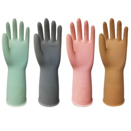 DOSEWART 4 Pairs Dishwashing Gloves Small, Cleaning Kitchen Gloves for Washing Dishes Non-Slip Grip Design for Woman Men