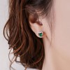Silver Stud Earrings for Women, Stud Earrings Blue Green Cubic