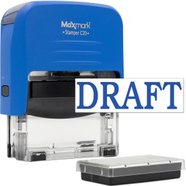 Draft Self Inking Stamp, Printer 20 with 2 Pads - Blue Ink