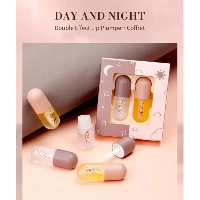 Lip Plumper Voluminizador Derol Incoloro Kit Día & Noche 2