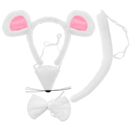 FRCOLOR 1 Set Party Headband Rat Costume Children Cute Mouse Ears Animal Mouse Ears Costume Accessory Costume Rat Ears Headband Rat Headband Animal Accessories Plastic White