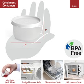 SIGNORA WARE Reusable Plastic Food Storage Containers 8 pack – 4 oz. Stackable Airtight Leak proof Food Containers for Snacks, Nuts, Baby Food, Picnics, Food Prep,Salad Dressing - BPA Free