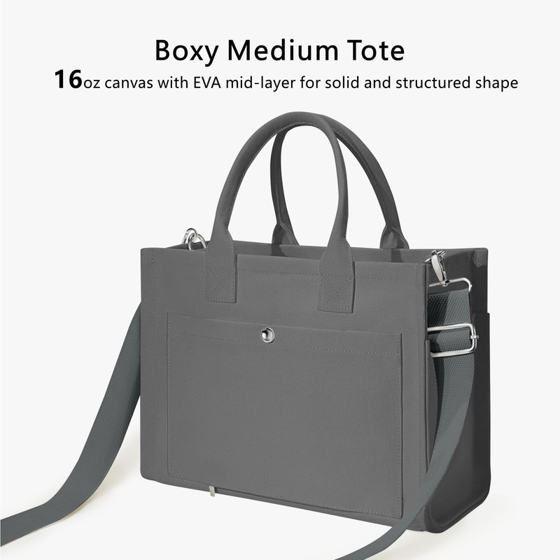 TOPDesign Heavy-Duty Canvas Tote Bag for Women, Adjustable Crossbody Handbag