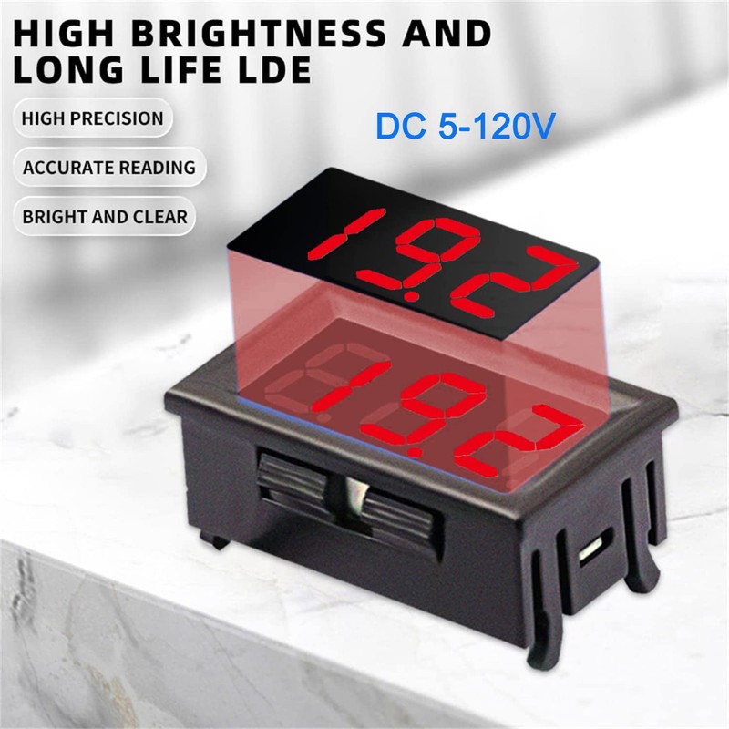 Greluma Pack of 2 DC 5V-120V Digital Voltage Display, 0.56