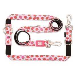 Max & Molly Multifunctional Dog Lead 2 m with 2 Carabiners, Strawberry Dream/S Shoulder Lead Padded, Safe & Flexible - Comfort for Your Faithful Companion