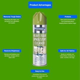 MPD Cobalt Charm 914-06 Heavy Foam Upholstery Cleaner with Stain Guard – 22 oz | Deep Cleaning Foam for Upholstery, Fabric & Carpets | Prevents Spills from Penetrating Fibers - Pack of 1