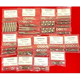 ALLOYBOLTZ - COMPATIBLE WITH FORD SBF 260 289 302 STAINLESS STEEL ENGINE HEX BOLT KIT FOR DRIVERS SIDE PUMP INLET TYPE ONLY